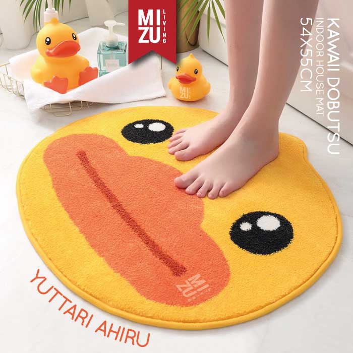 KAWAII DOBUTSU Animal Indoor House Mat Keset Bulu Rumah Kamar Mandi Serbaguna Anti-Slip Serap Air-YUTTARI AHIRU