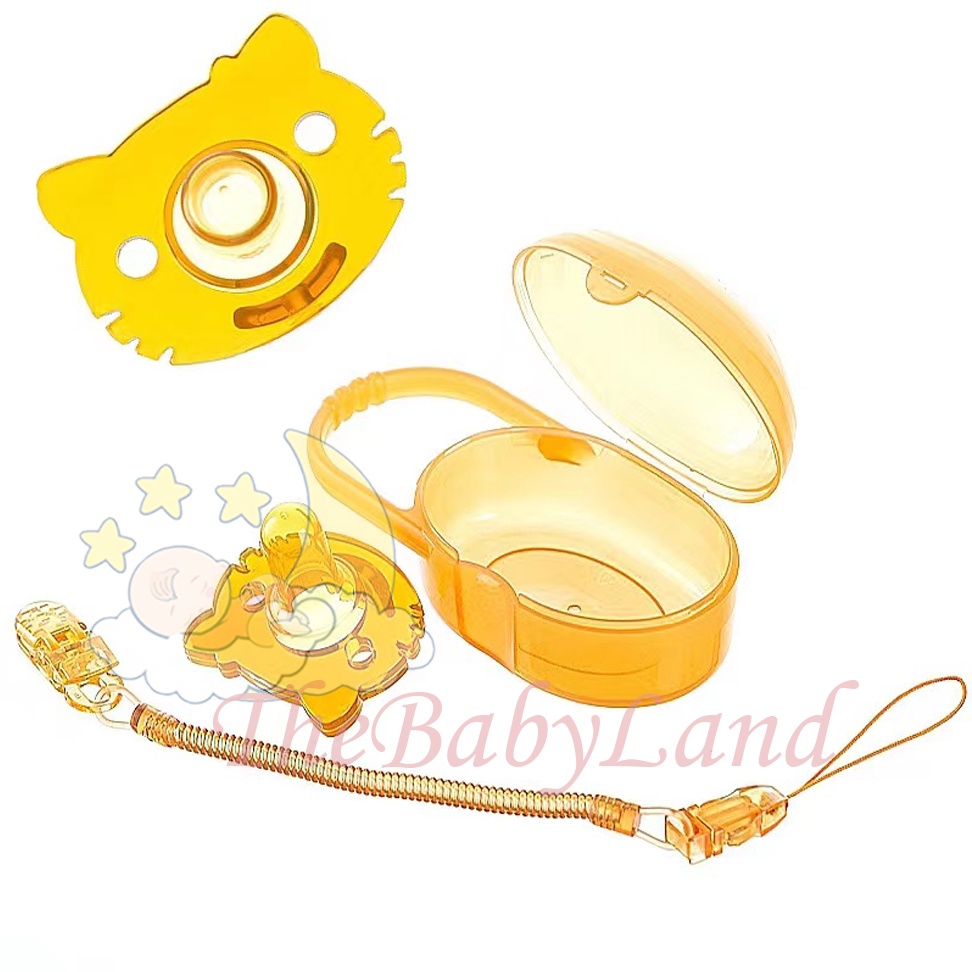 [1KG 26PCS] Babyland Empeng Bayi Bentuk Kucing Bahan Silikon BPA free Box / Dot Bayi Dengan Rantai dan Kotak