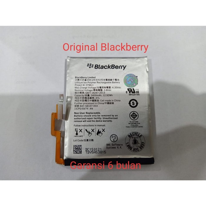 Baterai Batre Passort Blackberry BAT-58107-003 Passport Original