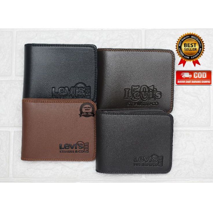 DOMPET KECIL PRIA WARNA HITAM COKLAT COFFE TAN BAHAN KULIT SINTETIS LIPAT 2 KUALITAS DISTRO