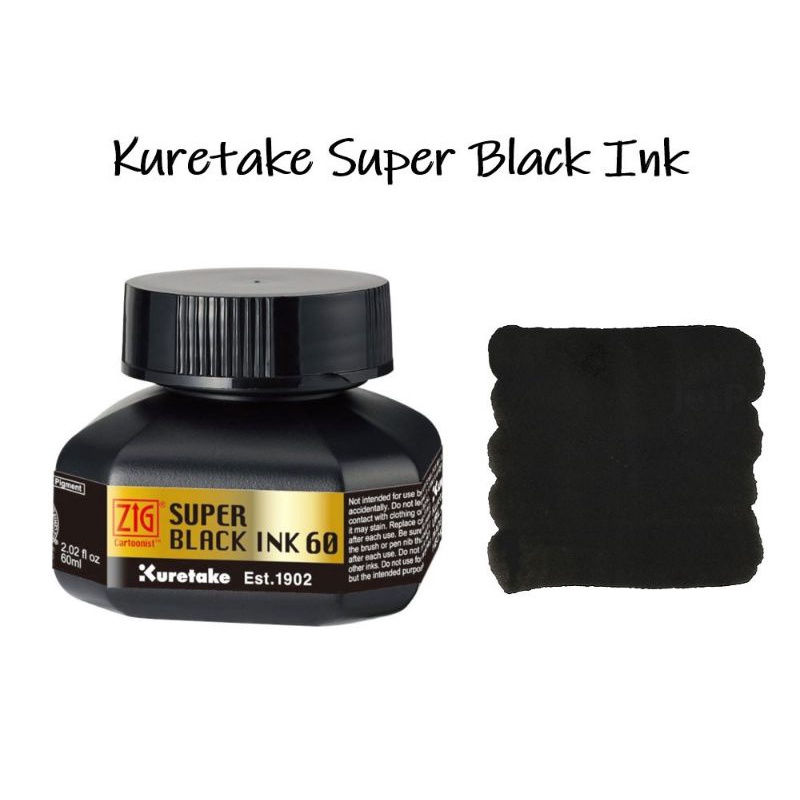 

KURETAKE PEN INK - SUPER BLACK INK 60ml / KURETAKE ZIG SUPER BLACK INK