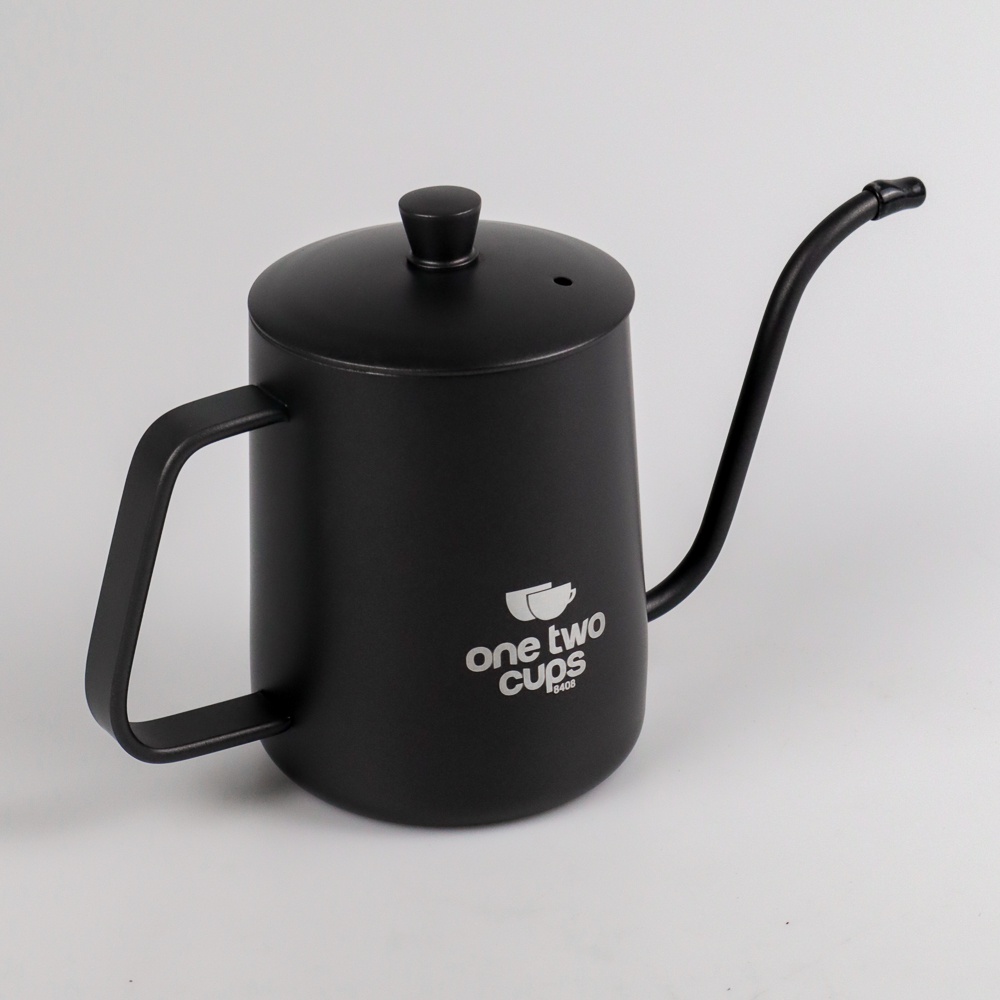 Kettle teflon hitam black / teko kopi leher angsa stainless teflon 350ml 600ml with lid