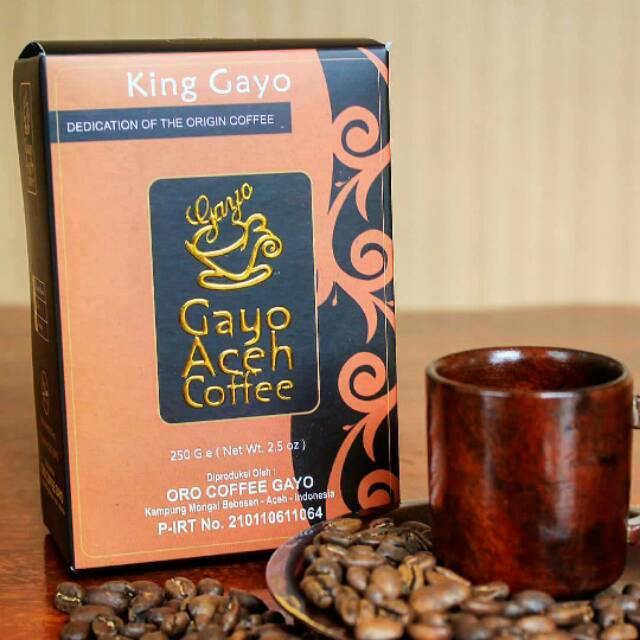 

Kopi Gayo KING GAYO isi 250 gr (100% Pure Coffee) Tersedia Bubuk & Biji