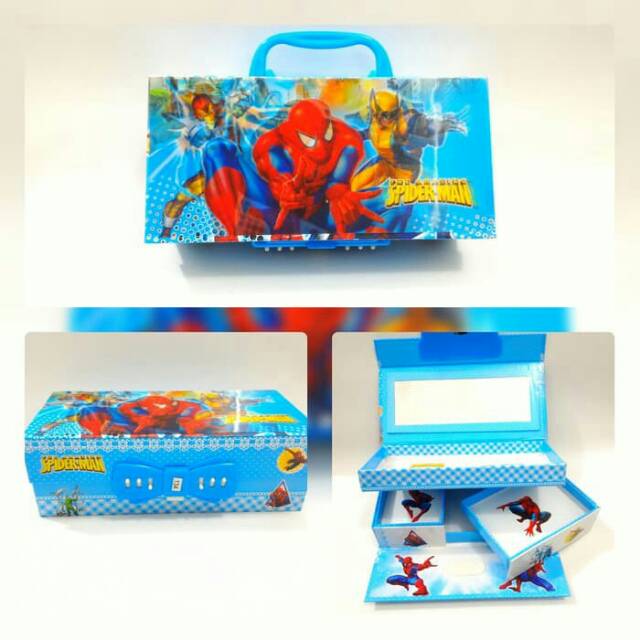 

Kotak/tempat pensil pakai kode angka W/gambar hologram SPIDERMAN