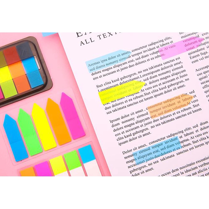 5 Colors Fluorescent Sticky Notes Instruction Classification Index Labels Sticker Student Stationery