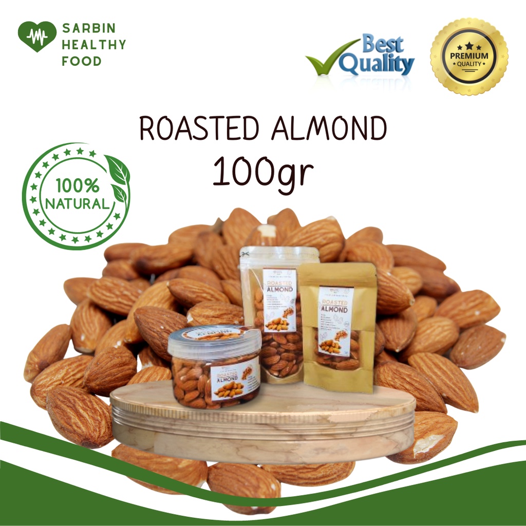 

ROASTED ALMOND | KACANG ALMOND PANGGANG KUPAS MURAH PREMIUM ORGANIK 100 GRAM