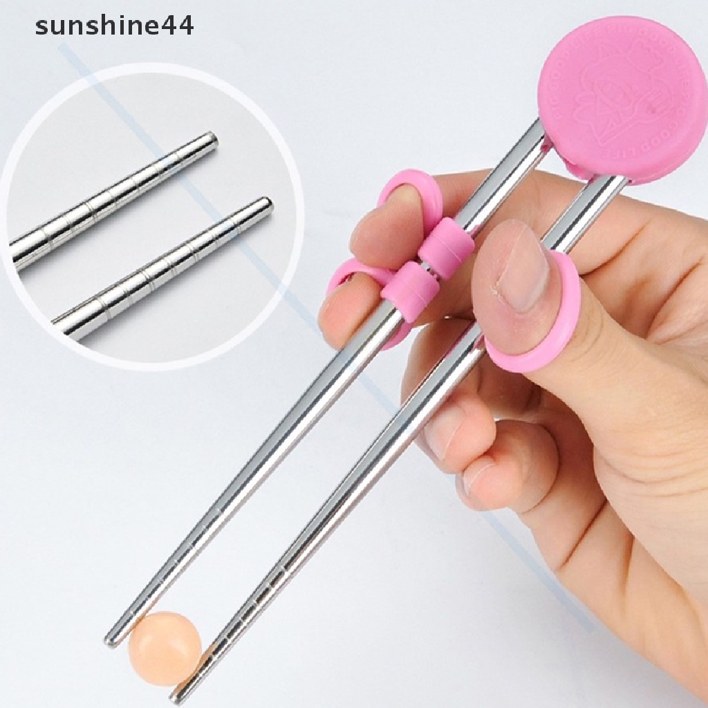 Sunshine Sumpit Stainless Steel Portable Dapat Dipakai Ulang Untuk Anak Belajar