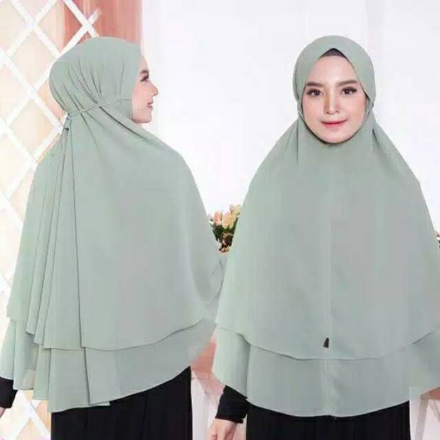 KERUDUNG MARYAM  2LAYER CERUTY XL BERGO  JUMBO  MARYAM  2LAYER 