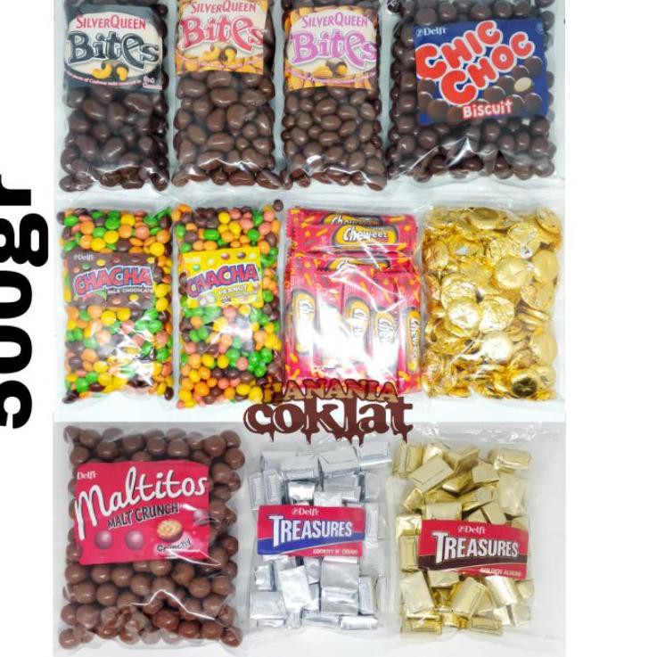 

Terbaru 5.5!! COKLAT DELFI 500gr - SILVERQUEEN BITES CHACHA TREASURES CHICCHOC MALTITOS CHEWEEZ ROUN