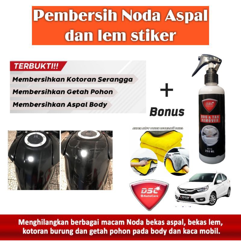 DSC Bug Tar Remover - Pembersih noda aspal, getah pohon, lem sticker dan kotoran serangga pada body serta kaca kendaraan