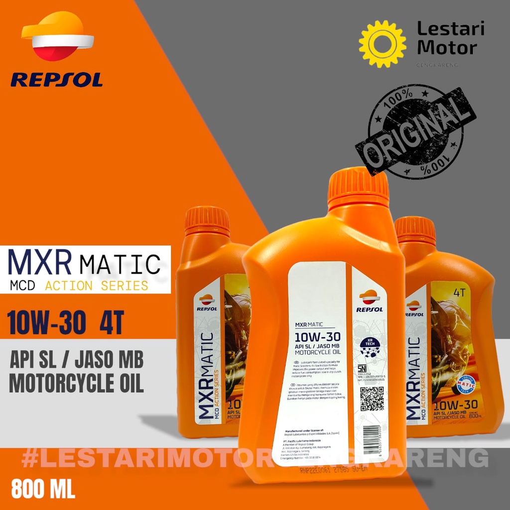 OLI REPSOL MATIC MXR 10W30 800ML MOTOR MATIK DENGAN COOLING TEKNOLOGI