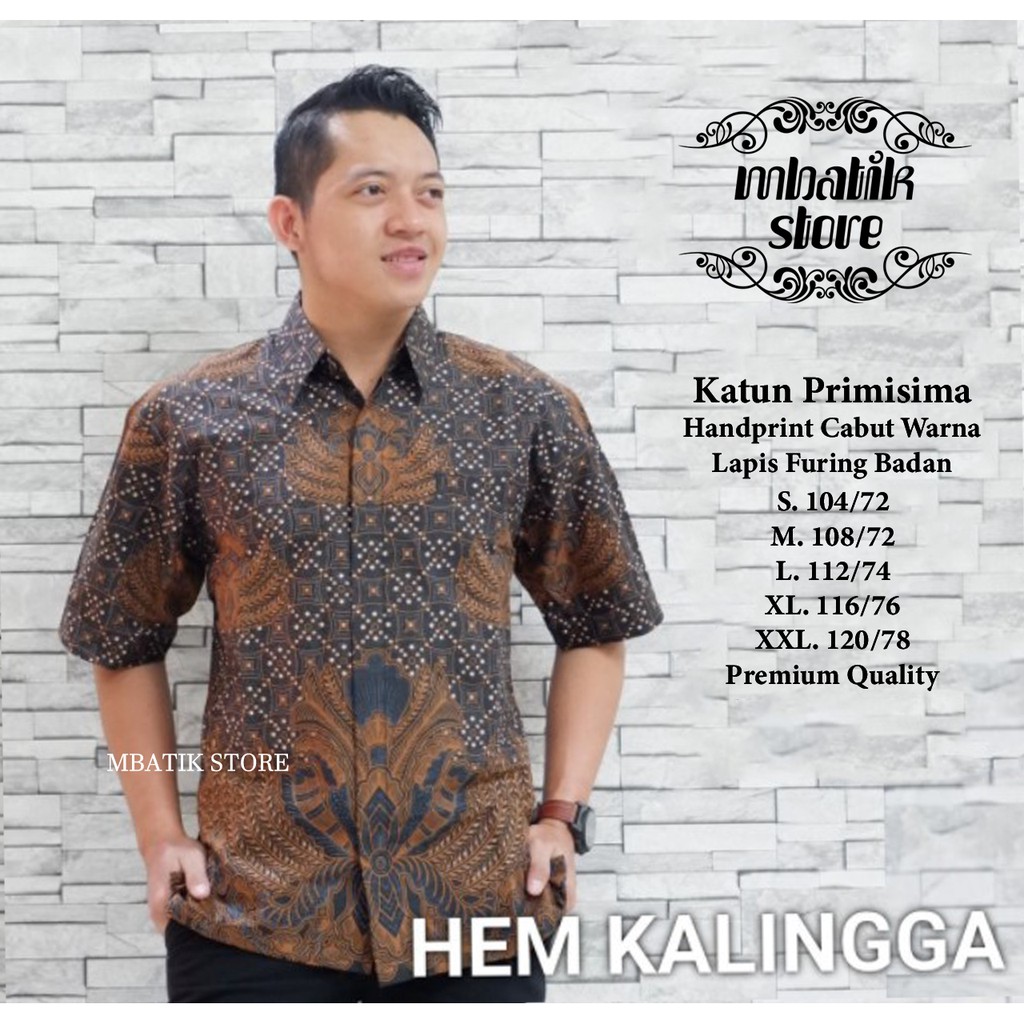 Kalingga Brown Kemeja Batik Pria Lengan Panjang by Dewo