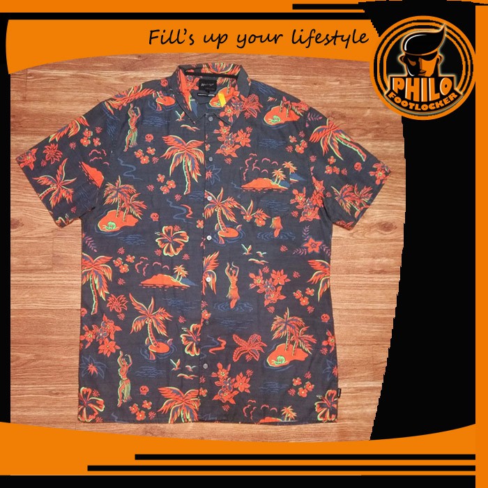 Kemeja Surfing Jumbo Big Size Pria Cowok Lengan Pendek Quiksilver QS2 Motif Original Casual Branded