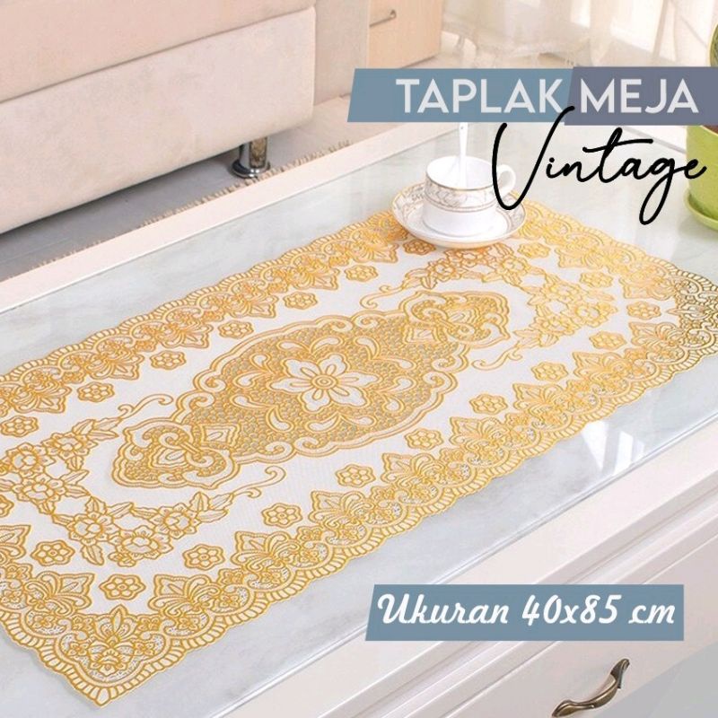 Taplak Meja Tamu Gold Kotak Dan Oval Table Mat Ukiran Taplak meja minimalis