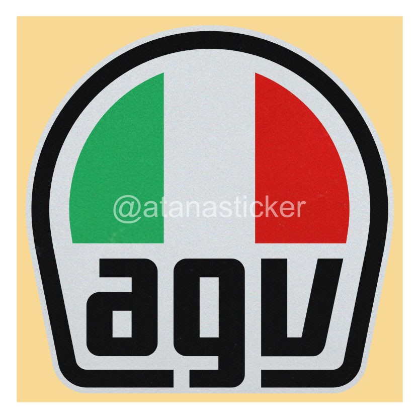 Stiker Cutting Reflective Emblem Logo AGV Helmets Helm Italia