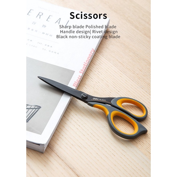 

CODES0X-14 Deli Gunting anti lengket 175mm - Soft handle Scissors (E6027)