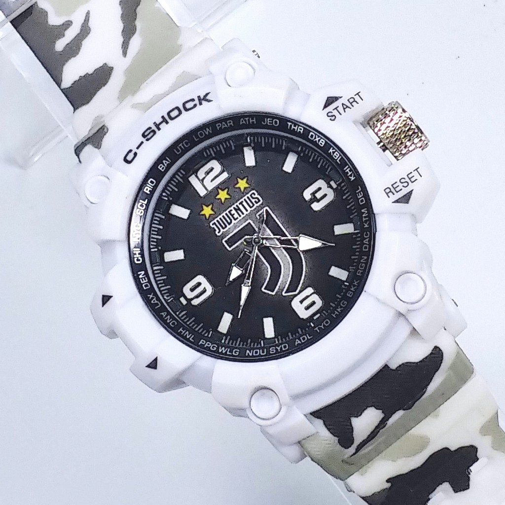 [MANTUL BANGET] JAM TANGAN JUVENTUS STRAP ARMY PUTIH