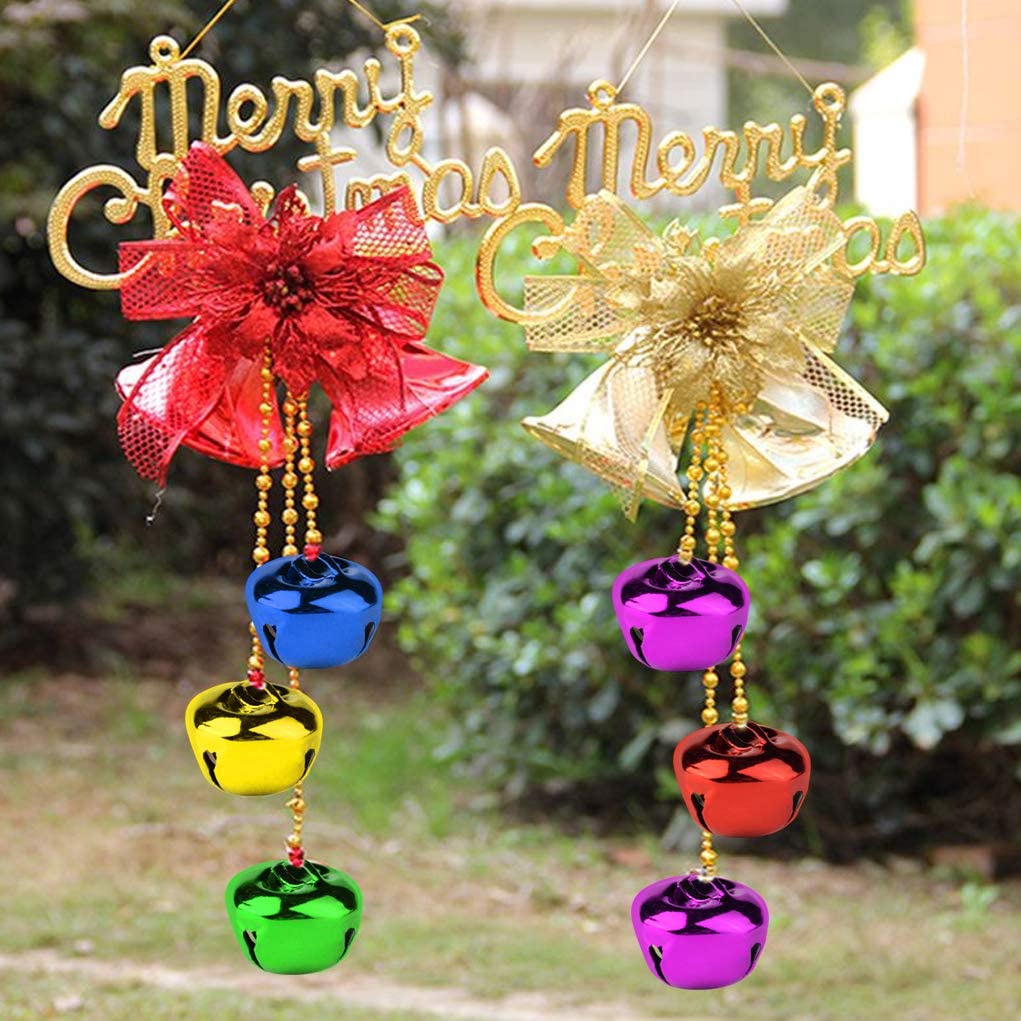 [Christmas Products] 1 Set mixed color Santa Jingle Bells DIY Christmas Ornaments