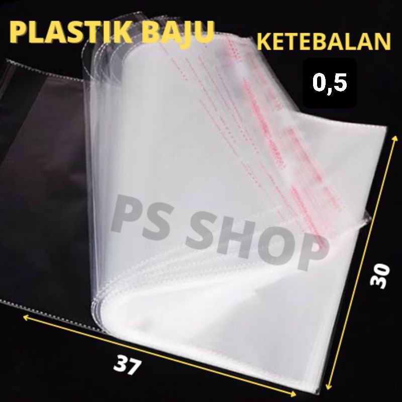 PLASTIK LEM 30x 37 BAJU / TEBAL 0.5 OPP BENING PACKING BAJU DENGAN PEREKAT | Ukuran 30x37 KETEBALAN ((0.5))