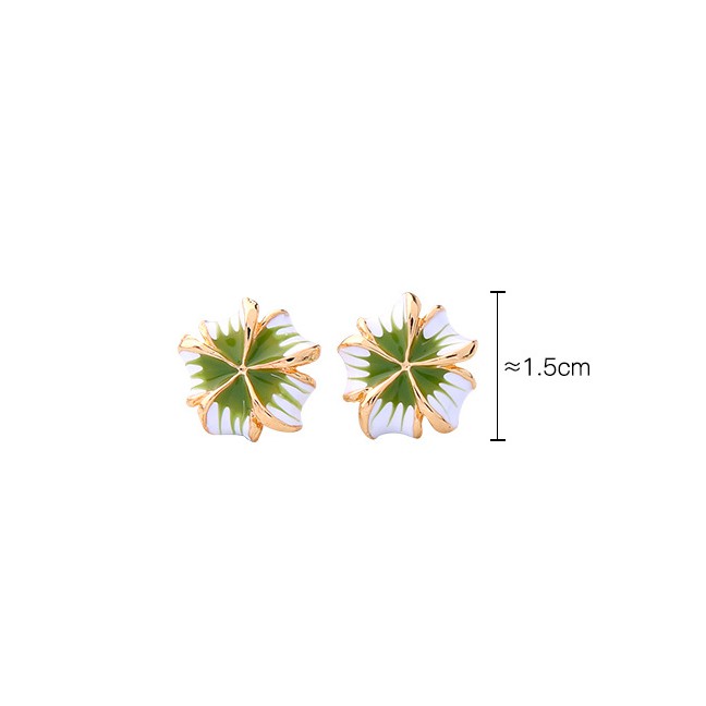 LRC Anting Tusuk Fashion S925 Silver Acupuncture Drip Oil Flower Earrings F6021X