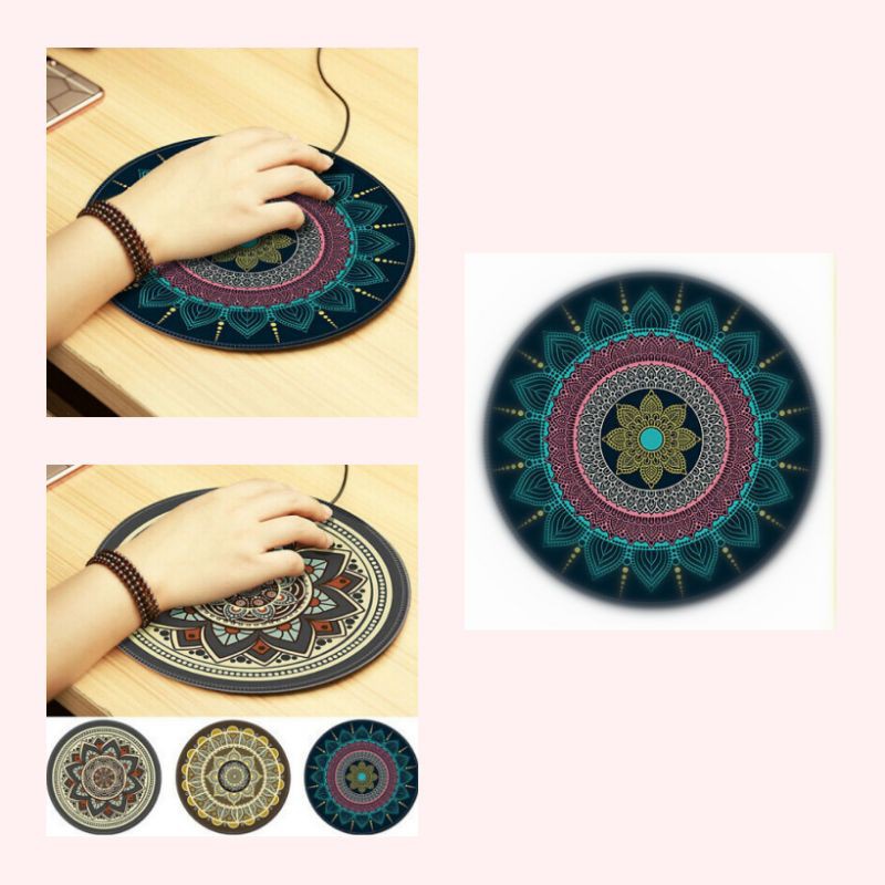 BOHEMIAN MOUSEPAD Bulat Anti Slip Vintage Comfast Mouse Pad Bohemian 200mm