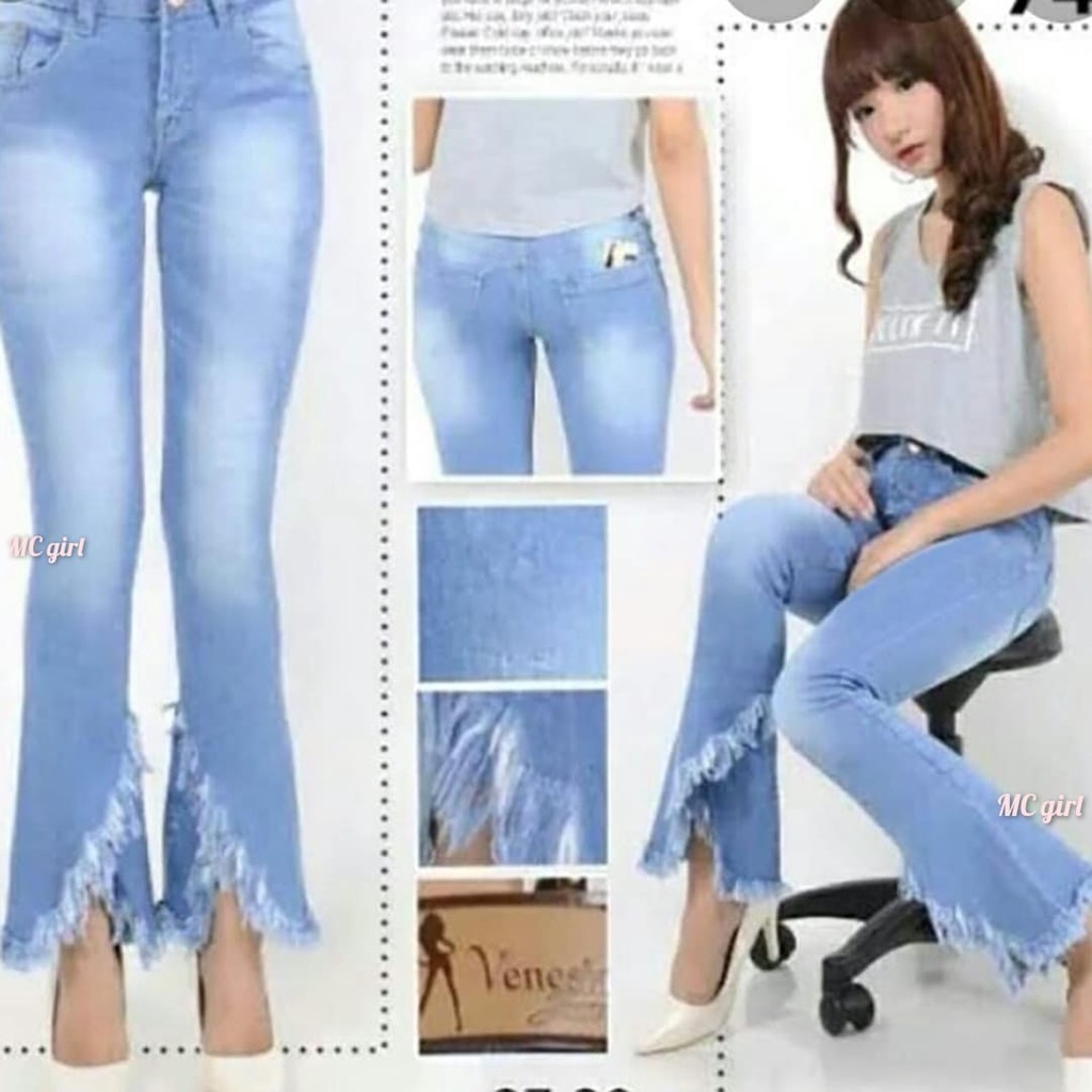 MC girl Celana Jeans Cutbray Rawis Silang / Celana Jeans Kaki Lebar