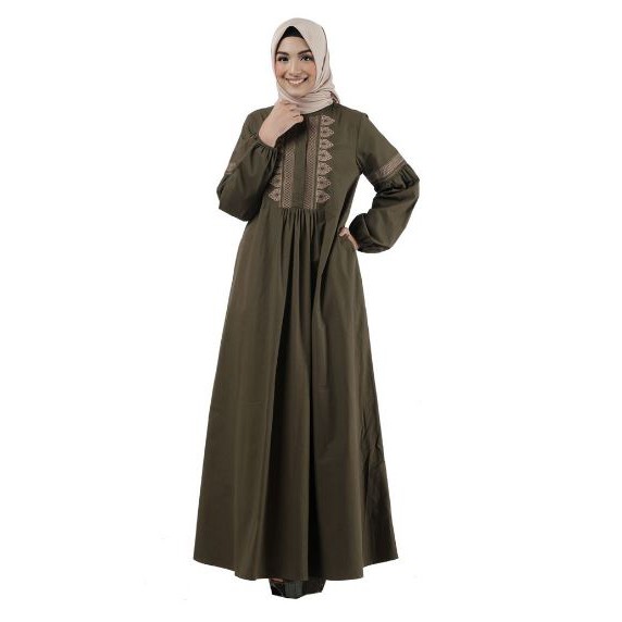 Gamis Terbaru Baju Gamis Wanita Elzatta Gamis  Dress Elzatta Gamis Sarimbit Fadria Olive Wom
