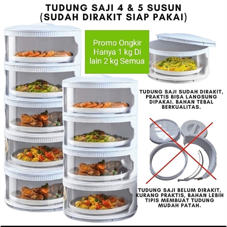 GARANSI (COD) FOOD COVER LAYER PENUTUP MAKANAN TUDUNG SAJI TUTUP SAYUR SUSUN 4 TINGKAT TERLARIS