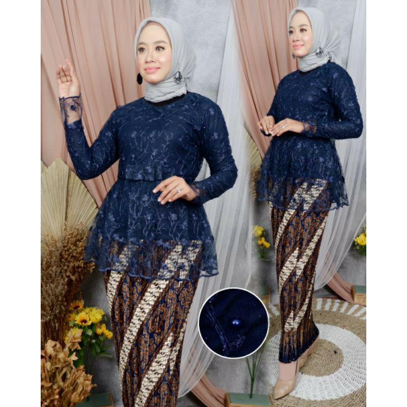 (PROMO) KEBAYA TULLE MARSYA OUTIFT WISUDA CANTIK / BAJU KEBAYA PESTA MODERN /KEBAYA KONDANGAN