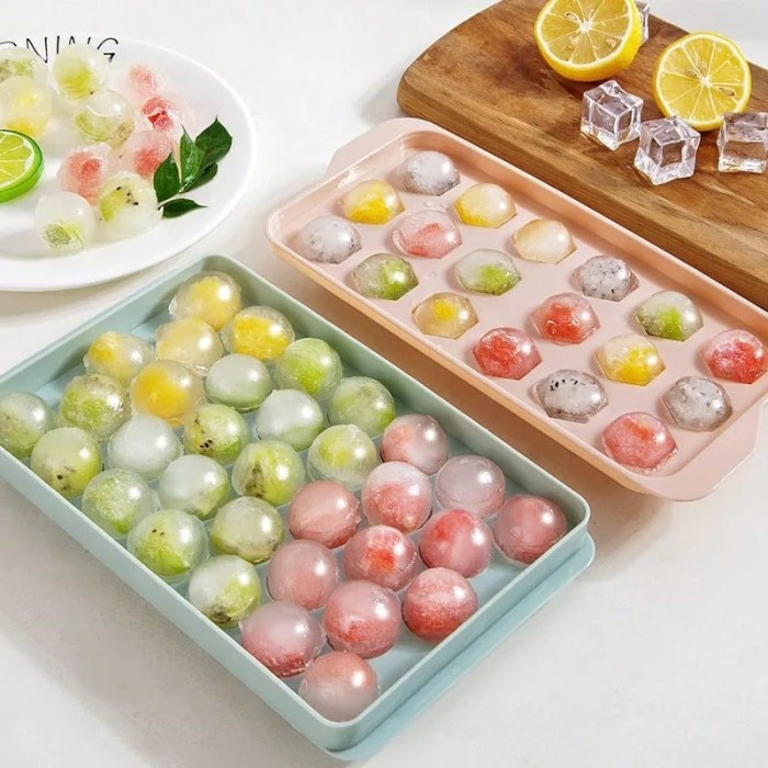 Cetakan Es Batu  / Agar / Jelly 33 lobang Bentuk Bulat / Cetakan Bulat 33 Cetakan Ice Cube Moulding