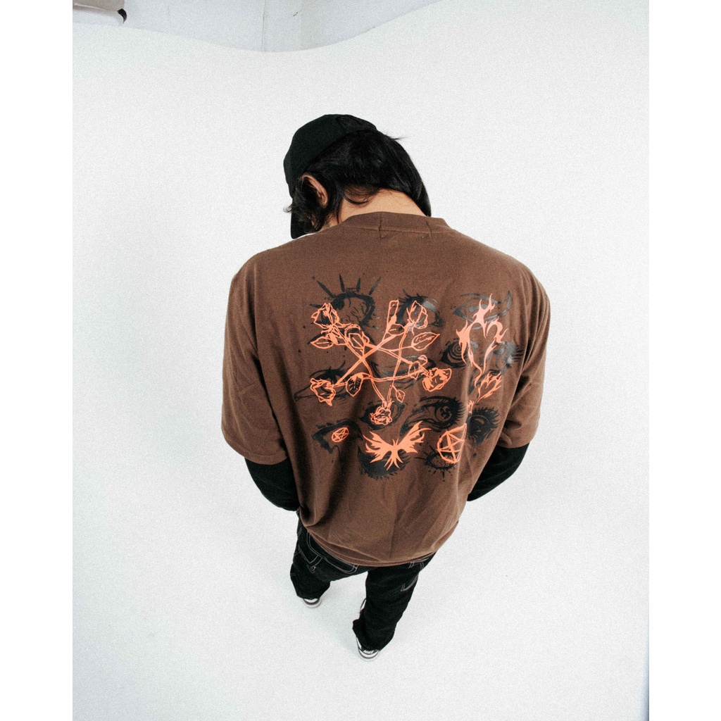 LONGSLEEVE DOUBLE LAYER | DEAD EYES | CHOCO | YIKESALLDAY