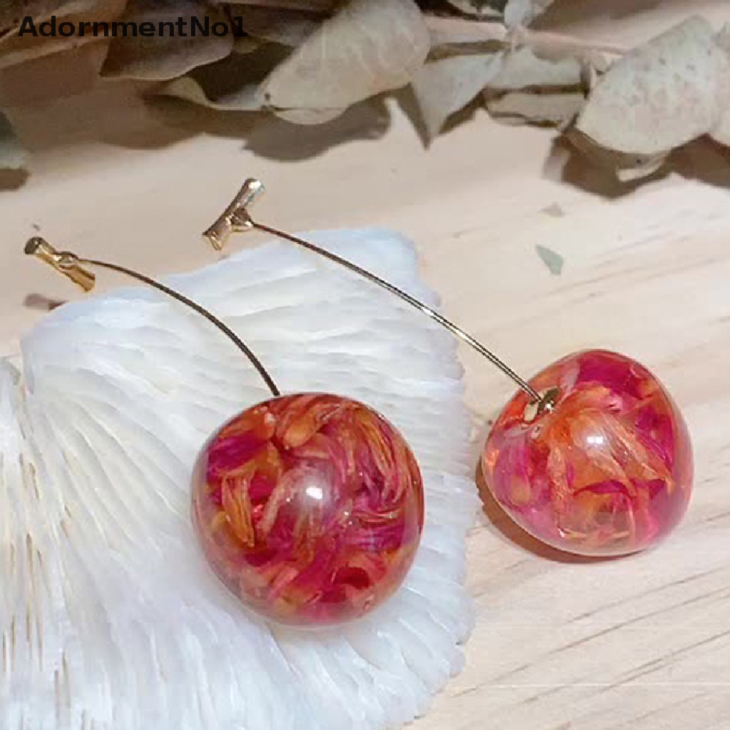 (AdornmentNo1) 1 Pasang Anting Kait Gantung Desain Buah Ceri Gaya Elegan Untuk Wanita