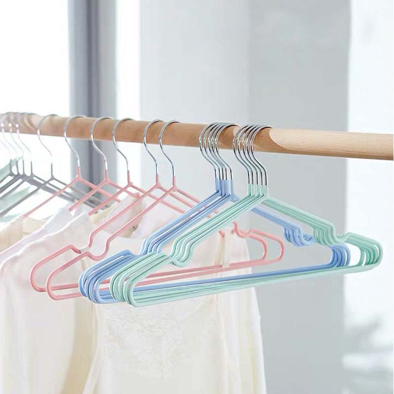 HOVELSHOP Gantungan Baju Dewasa Makapal Hanger Stainless Kawat Tebal Balut Karet Anti Slip