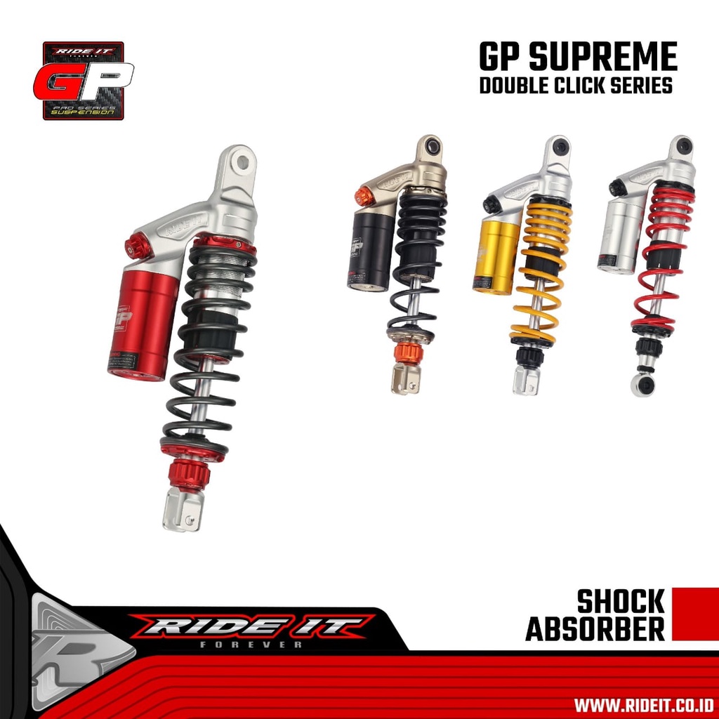Shock GP PREMIUM NMAX Shock AEROX Shock XMAX Shock PCX GP SUPREME SERIES RIDE IT SHOCK MATIC DOUBLE