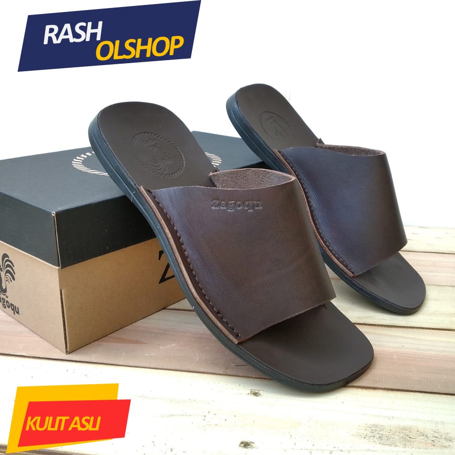 Sandal Pria Model Kokop Bahan Kulit Premium Sandal Pria Terbaru