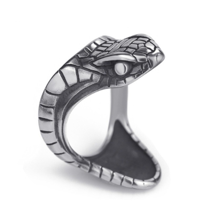 SeuSuk Vintage Fashion Punk Men Viper Snake Serpent Cobra Biker Ring Jewelry