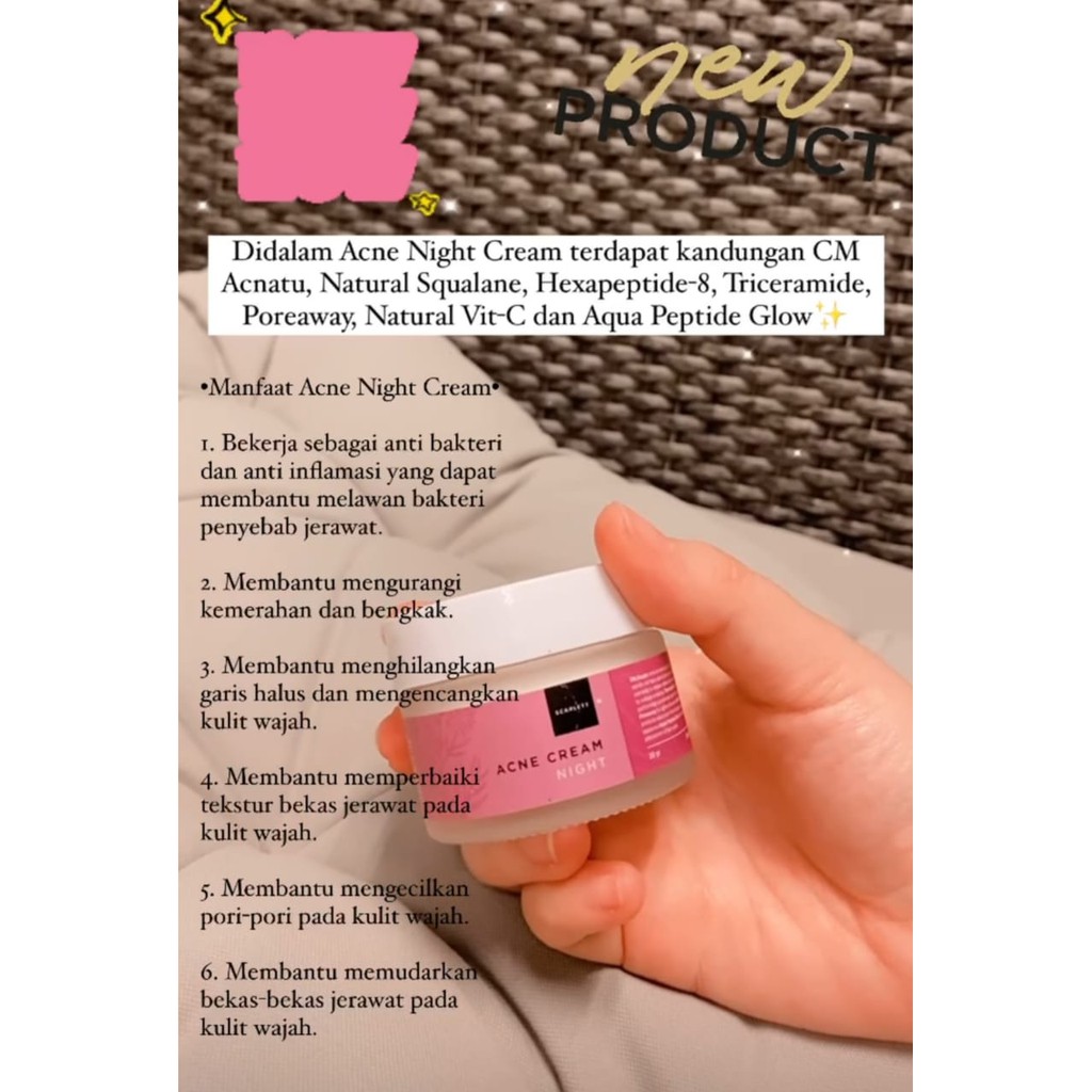 SCARLETT Acne Cream DAY / NIGHT ORIGINAL BPOM Girlsneed77 Krim Wajah Scarlett Whitening