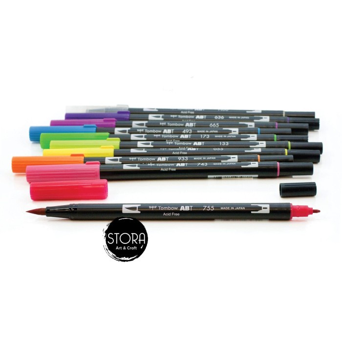 

kaligrafi-perlengkapan- tombow dual brush pen set 10 - bright palette -perlengkapan-kaligrafi.