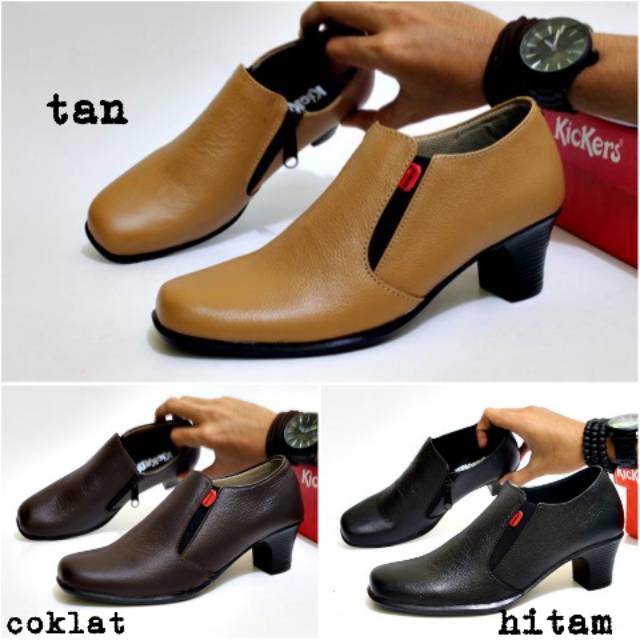 SepatuPantofel Wanita Kickers Kulit Asli Formal