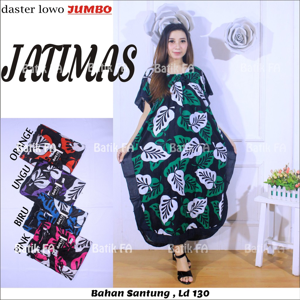  Daster  Lowo Jati Jumbo Motif Bunga Leher O Bumil 