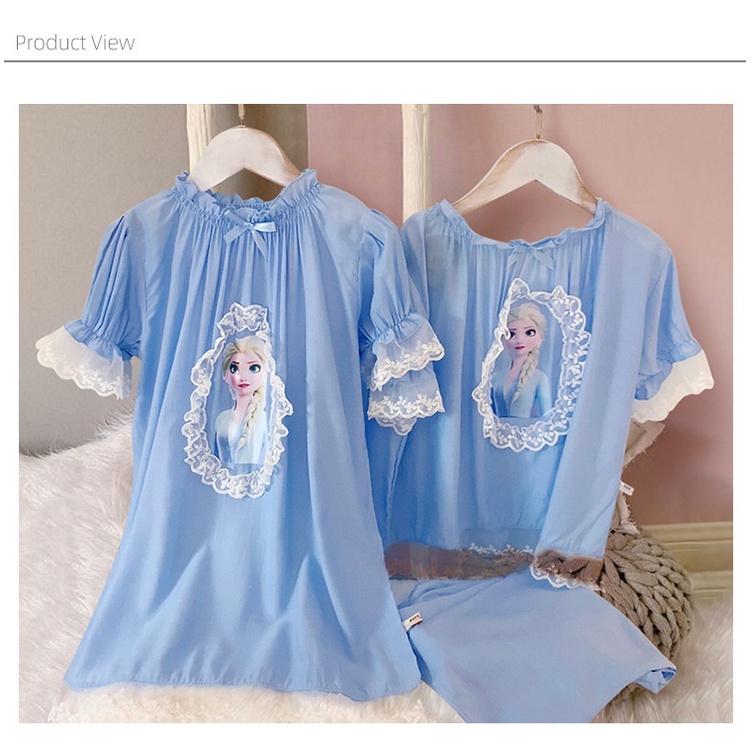 SETELAN BAJU ANAK PEREMPUAN DRESS ANAK PEREMPUAN ELSA FROZEN BAJU TIDUR DASTER PIYAMA ANAK 2021329