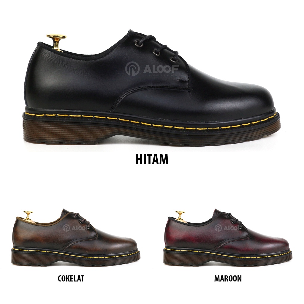 Aloof DELOW - Sepatu Docmart Pria Original Oxford Kulit Asli