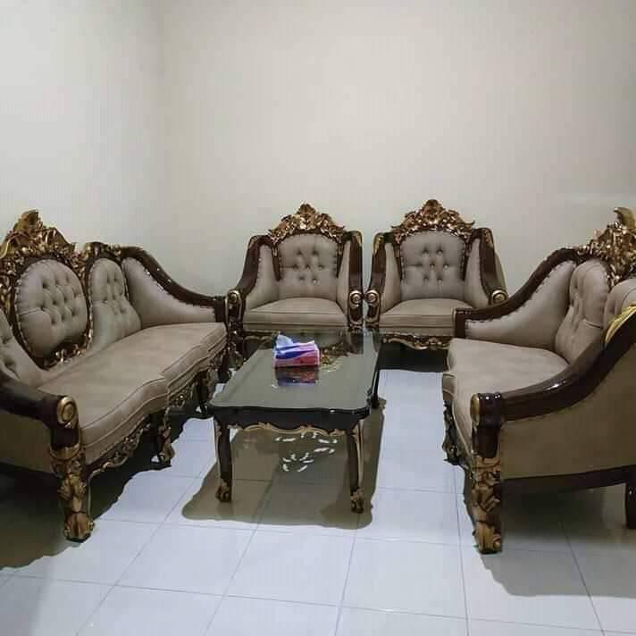 Kursi tamu ganesa ukiran kerang royal jati murah furniture mewah jati jepara