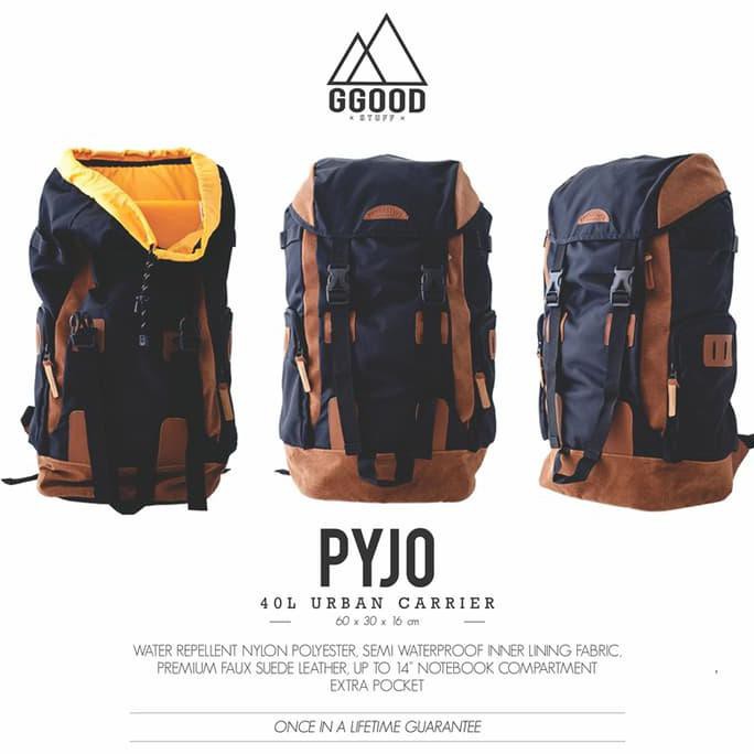 Tas Ransel Gunung Carrier Hiking 40L Murah- Ggoodstuff Pyjo Dark Black