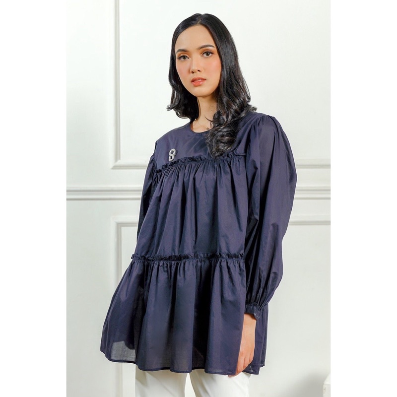 New Benang Jarum Ivy Blouse Navy size S