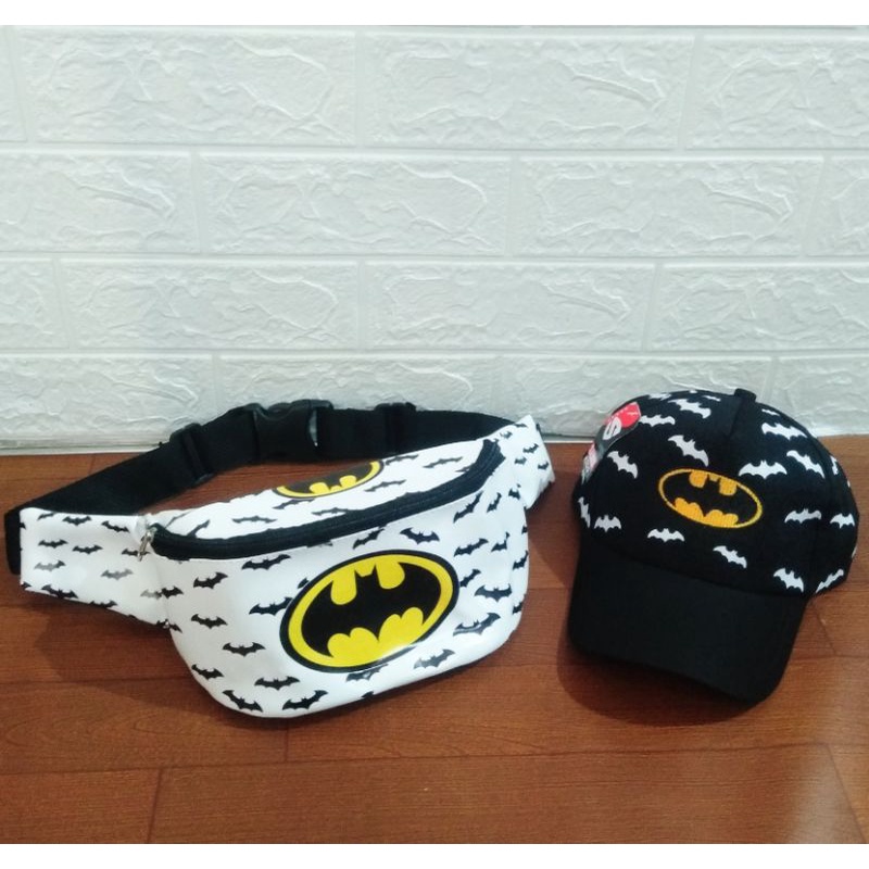 New arrival Tas SLempang anak usia 2-10tahun 2IN1 waistbag+Topi baseball Tas waterproof (anti air)