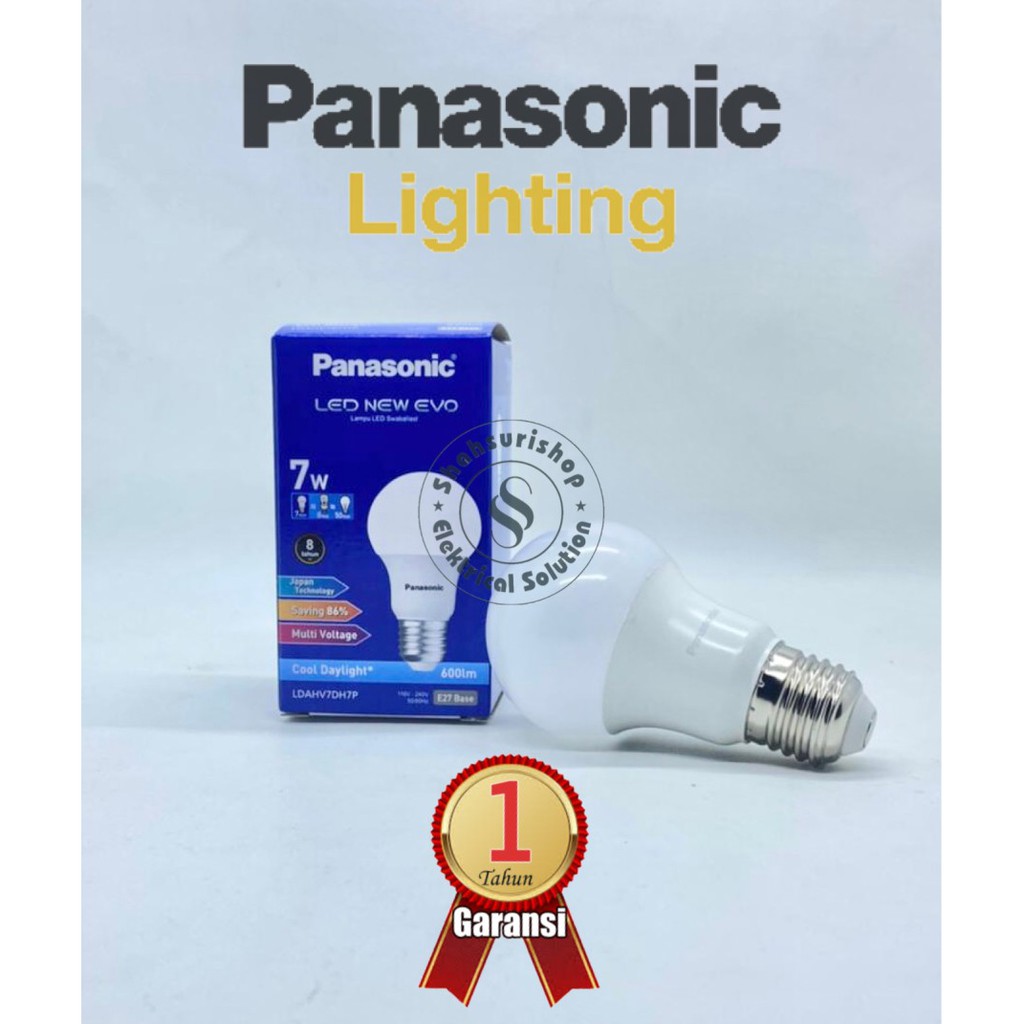 LAMPU LED BULB PANASONIC NEW EVO 7 W WATT BERGARANSI 1 TAHUN