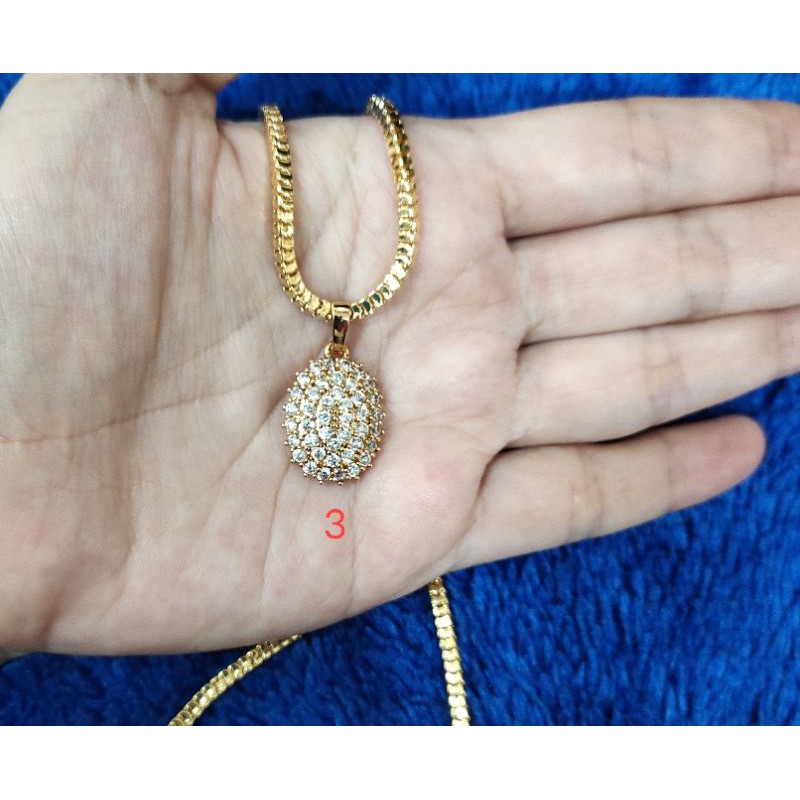 Fifi Fashion Kalung Liontin Model Helsa Perhiasan Lapis emas 28#