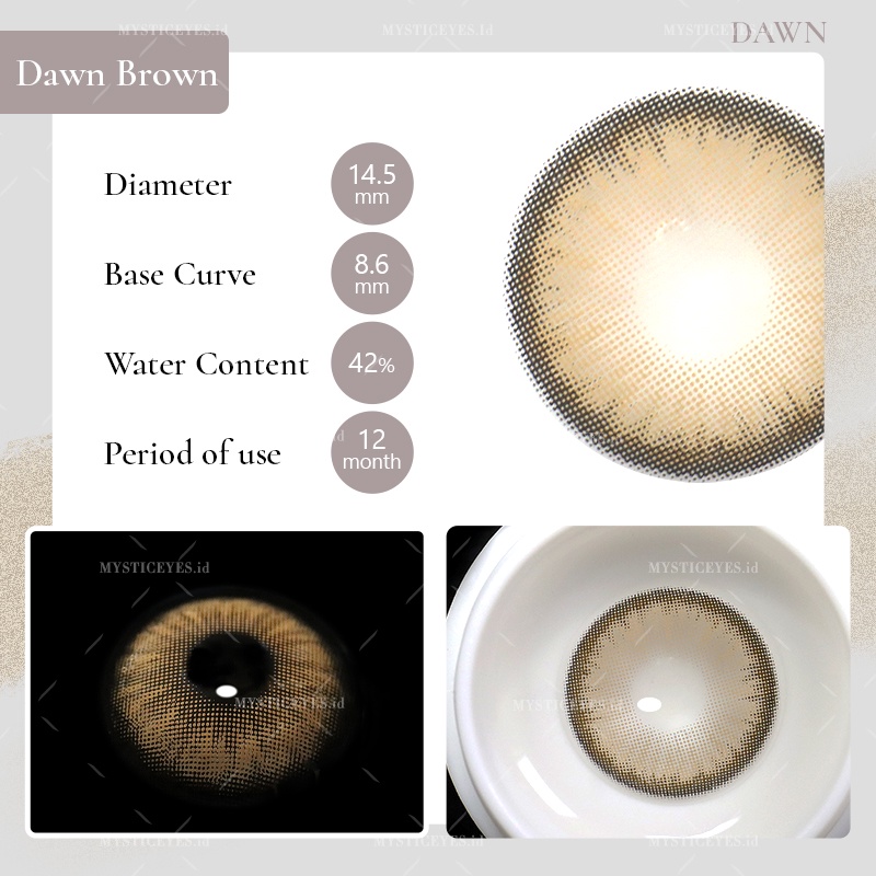 [✅COD] MYSTICEYES SOFTLENS DAWN SERI LENSA KONTAK NORMAL 14.5 MM