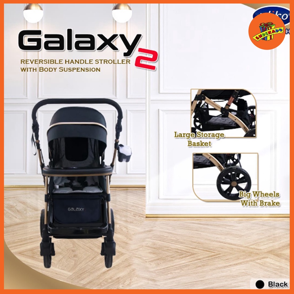 MAKASSAR! PLIKO STROLLER BAYI GALAXY 2 BS 633 - Kereta Dorong 2 Arah